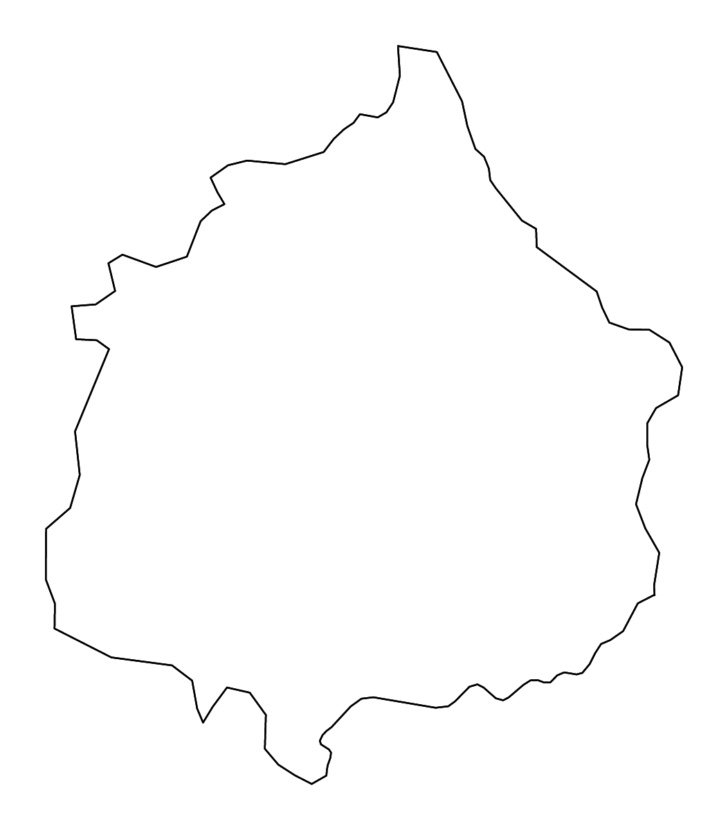 Mapa de contorno de Yambol, Bulgaria con ríos.