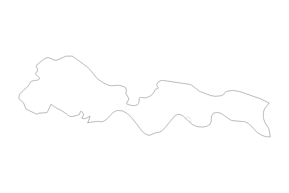 Outline map of Brod-Posavina County, Croatia with subdivision borders and rivers.
