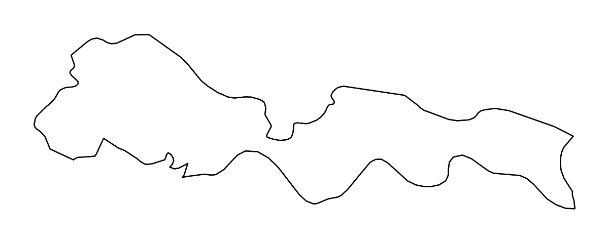 Outline map of Brod-Posavina County, Croatia with rivers.