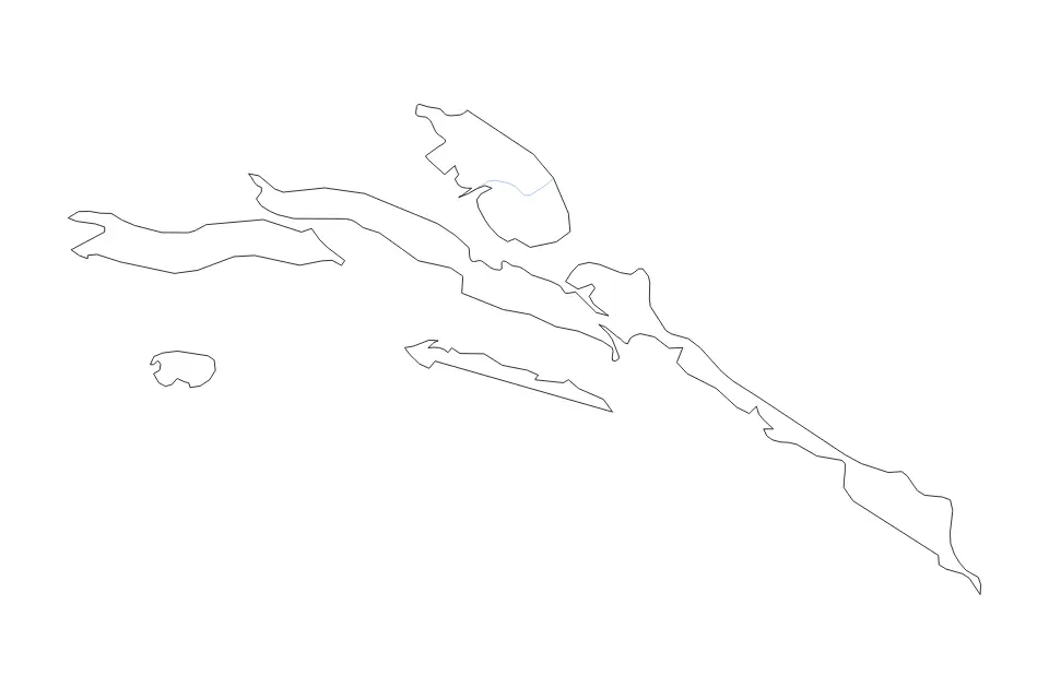 Mapa de Dubrovnik-Neretva, Croatia de tipo contorno y ríos para Europa, con contorno y ríos con límites limpios.