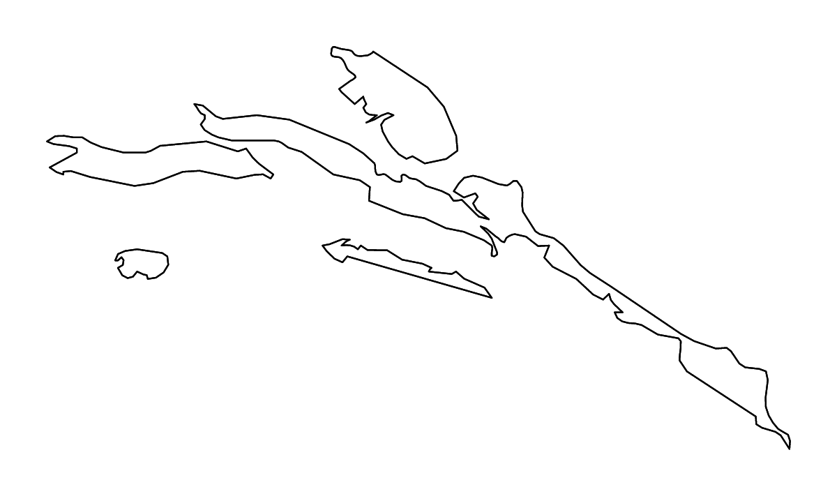 Outline map of Dubrovnik-Neretva County, Croatia with rivers.