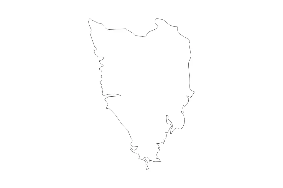 Carte de Istria, Croatia de type contour pour Europe, montrant contour avec des limites nettes.