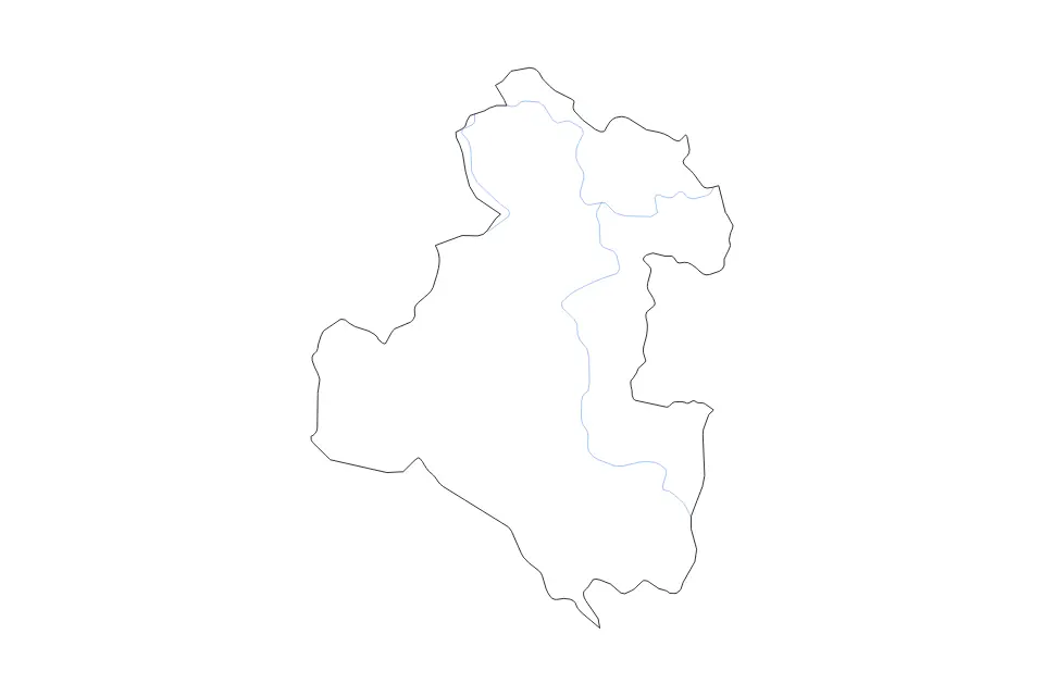 Mapa de Karlovac, Croatia de tipo contorno y ríos para Europa, con contorno y ríos con límites limpios.