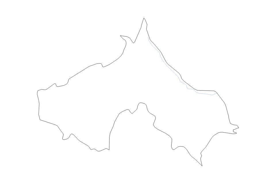 Mapa de Koprivnica-Križevci, Croatia de tipo contorno y ríos para Europa, con contorno y ríos con límites limpios.
