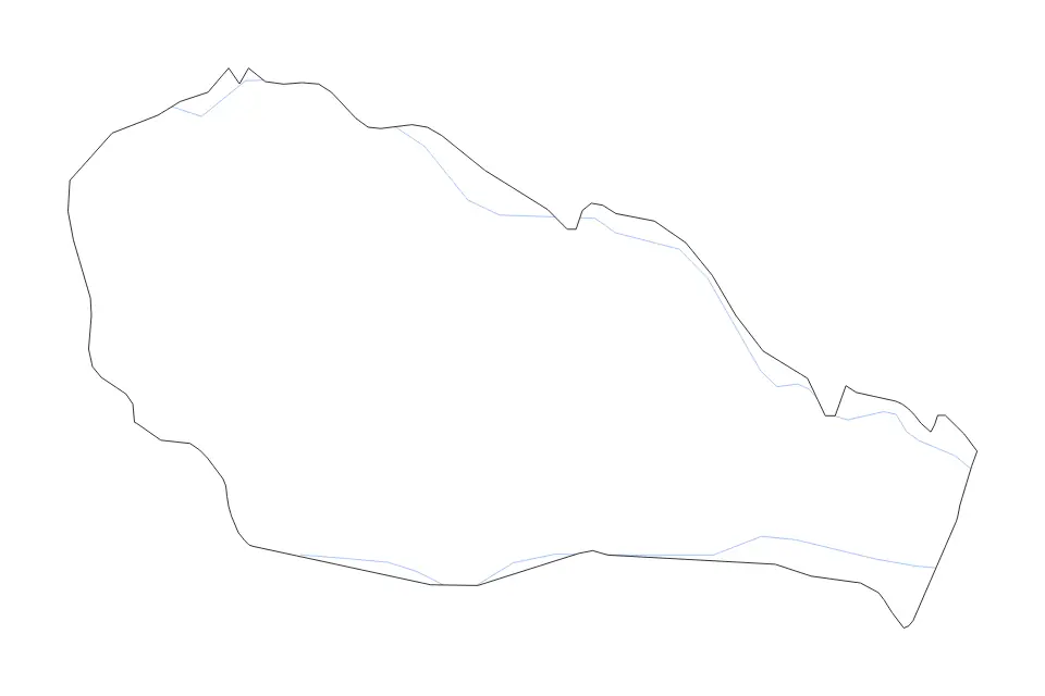 Outline map of Međimurje County, Croatia with subdivision borders and rivers.