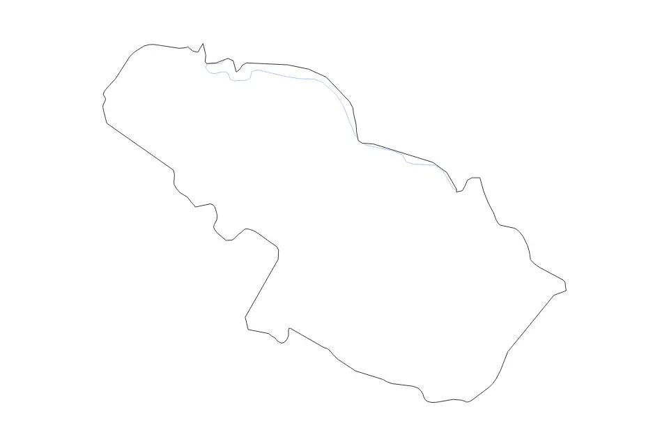 Mapa de Virovitica-Podravina, Croatia de tipo contorno y ríos para Europa, con contorno y ríos con límites limpios.