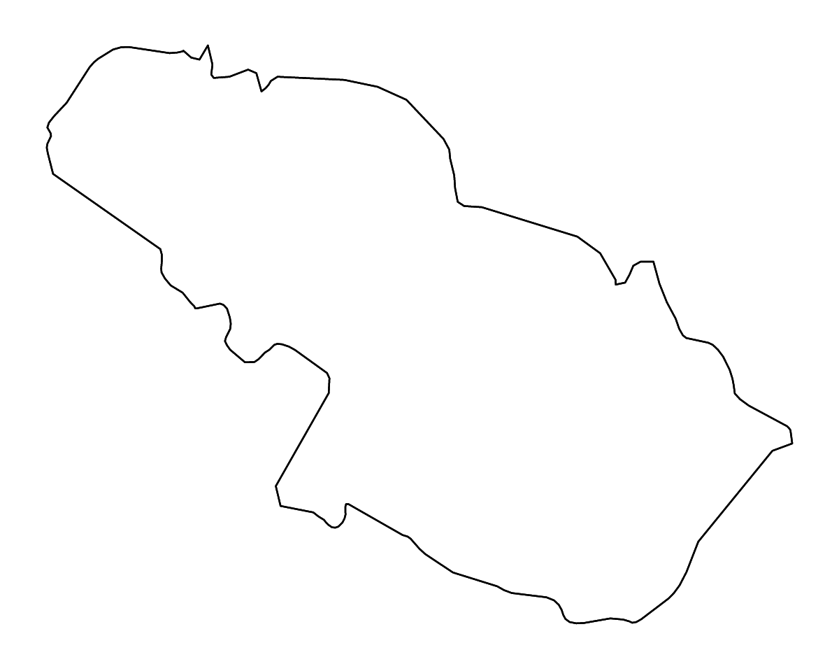 Mapa de contorno de Virovitica-Podravina, Croatia con ríos.