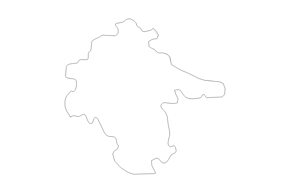 Carte de Vukovar-Syrmia, Croatia de type contour et rivières pour Europe, montrant contour et rivières avec des limites nettes.
