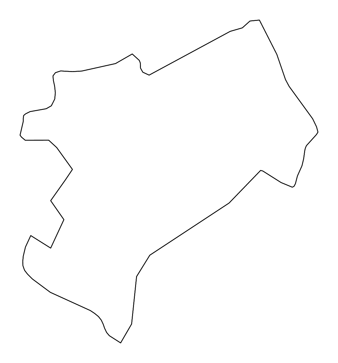 Mapa de contorno de Zagreb, Croatia con ríos.