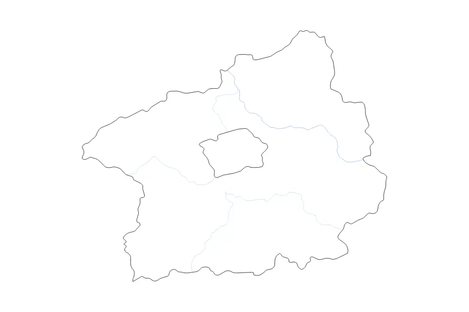 Carte de Central Bohemian, Czech Republic de type contour et rivières pour Europe, montrant contour et rivières avec des limites nettes.