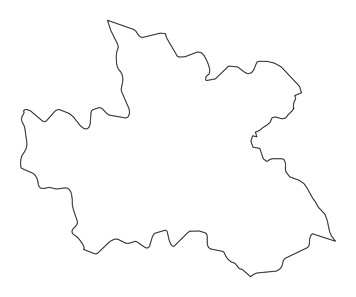 Outline map of Hradec Králové, Czech Republic with rivers.