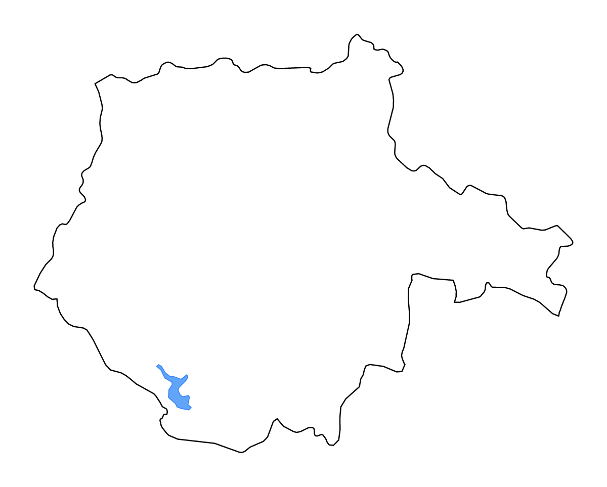 Mapa de contorno de South Bohemian, Czech Republic con lagos y ríos.