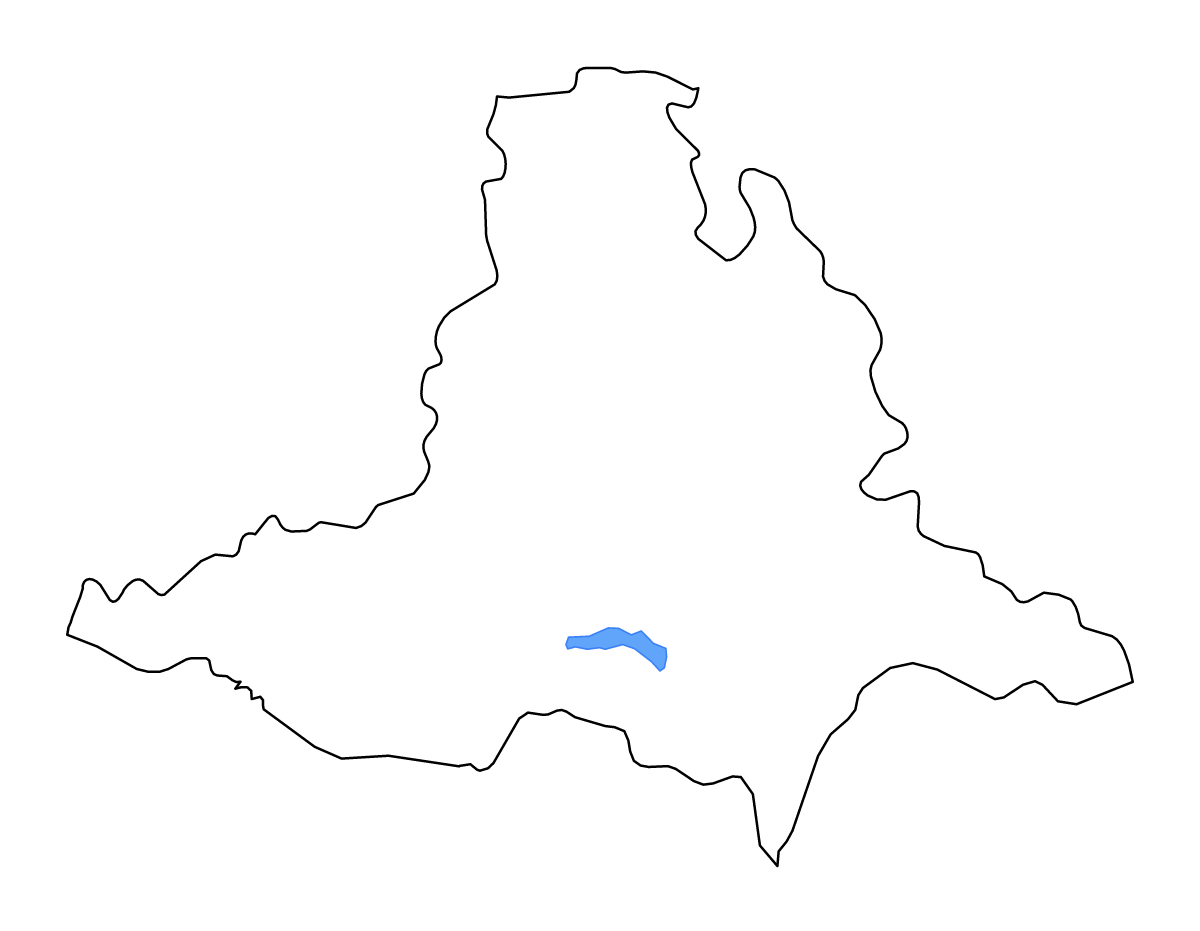 Mapa de contorno de South Moravian, Czech Republic con lagos y ríos.