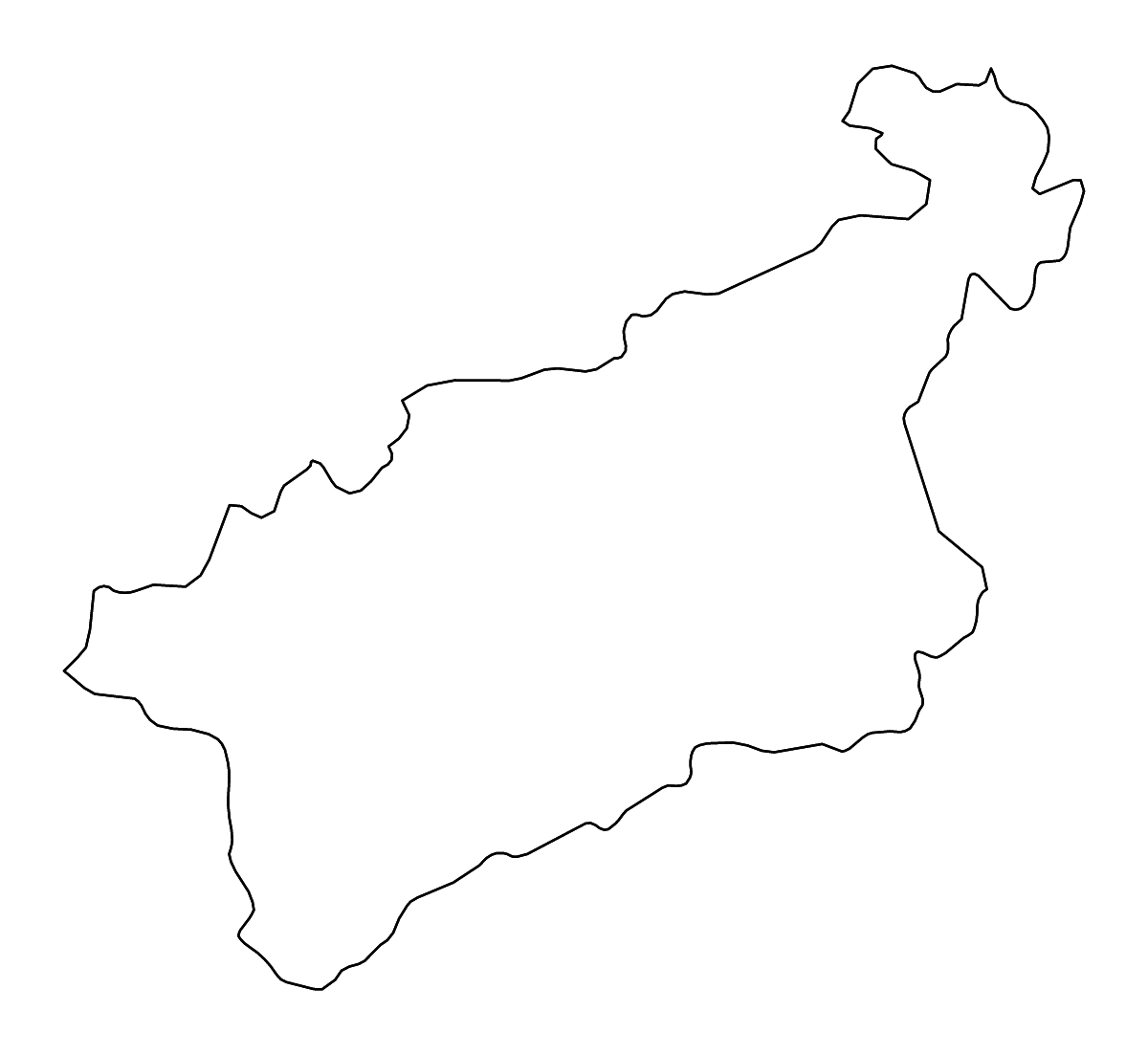 Outline map of Ústí nad Labem, Czech Republic with rivers.