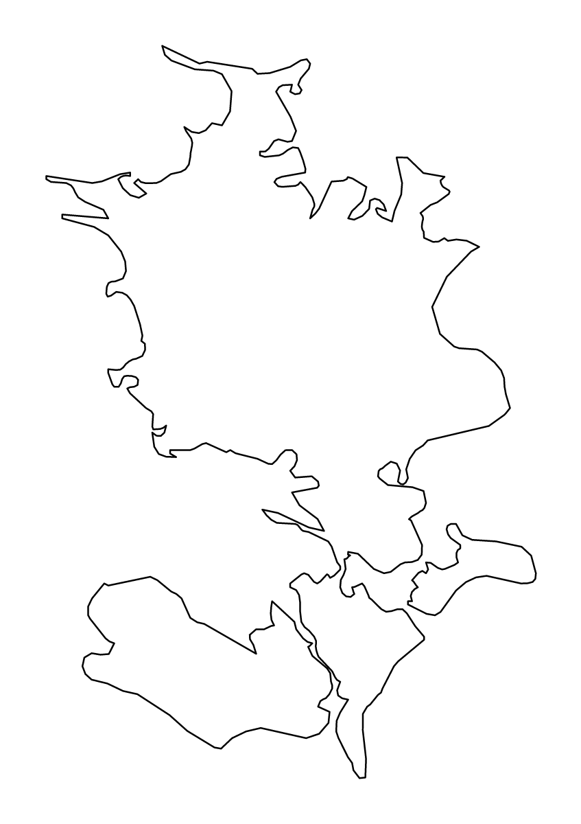Mapa de contorno de Zealand, Denmark.