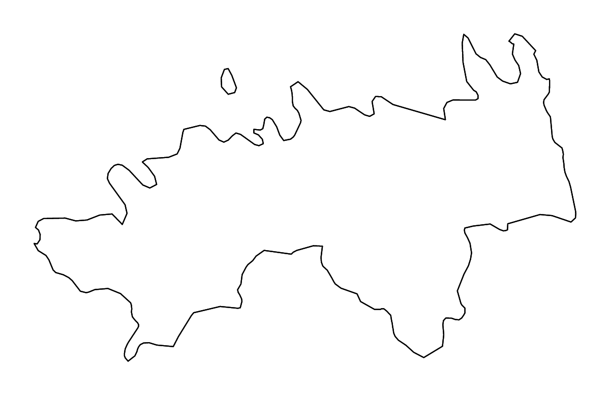 Outline map of Harju County, Estonia with rivers.