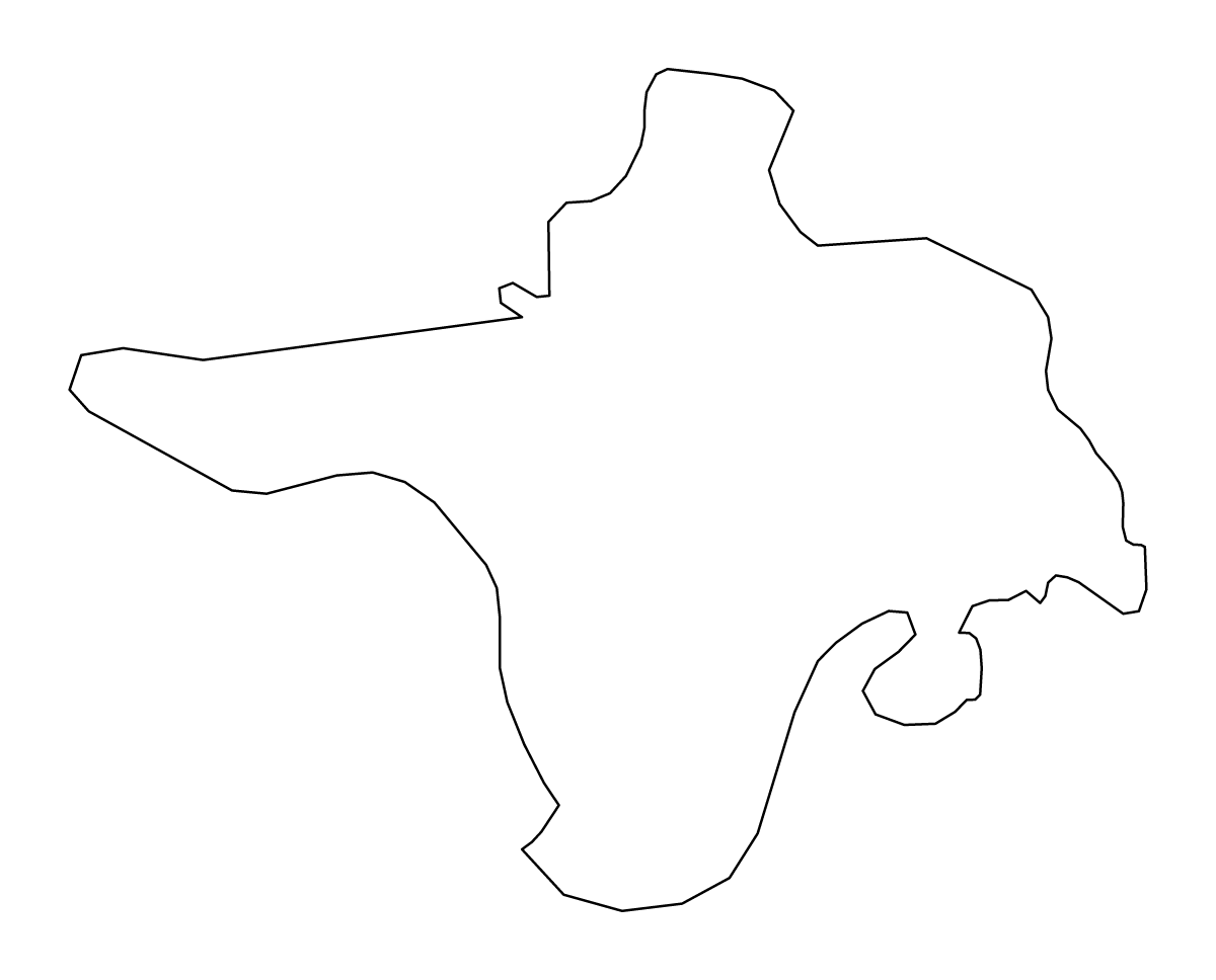 Outline map of Hiiu County, Estonia.