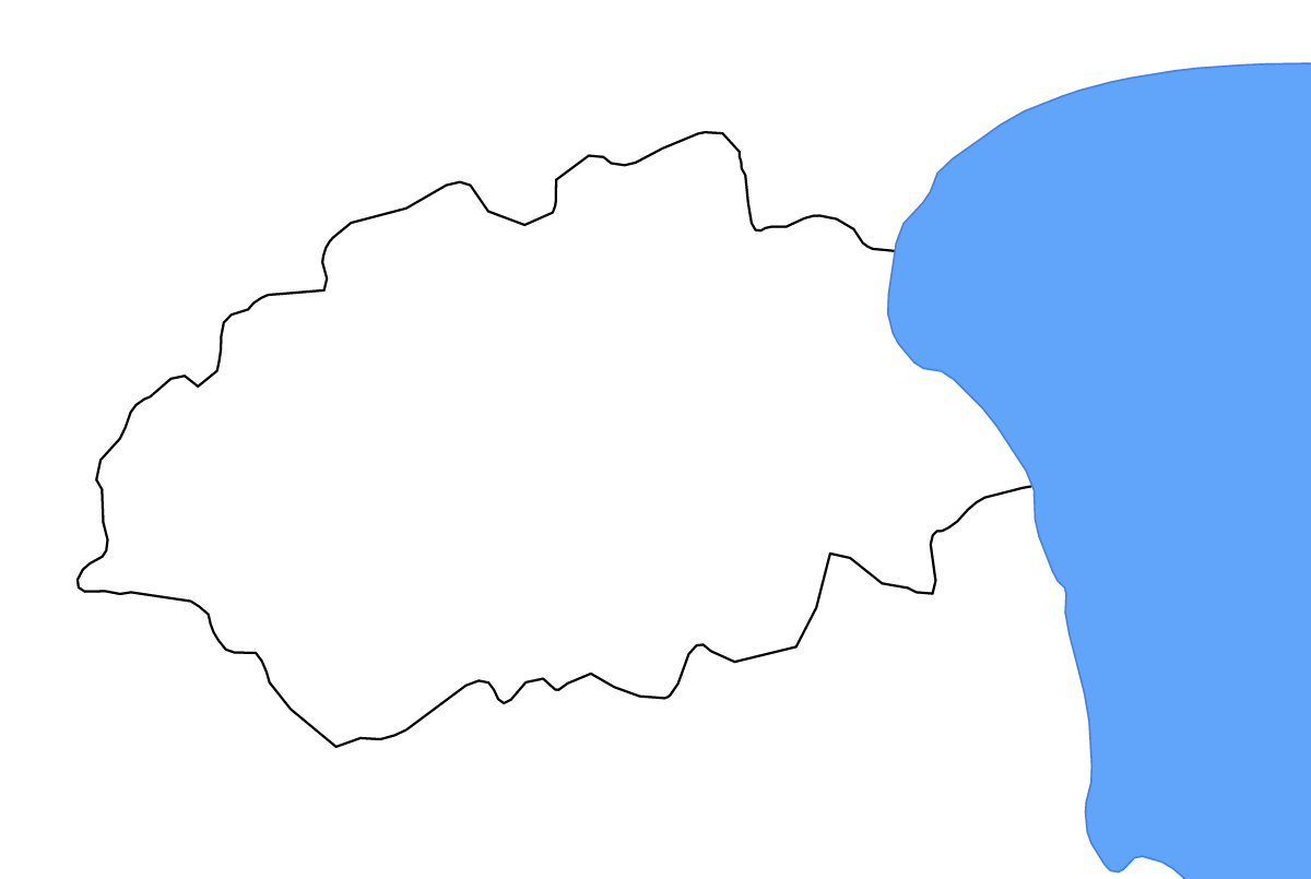Outline map of Jõgeva County, Estonia with lakes and rivers.