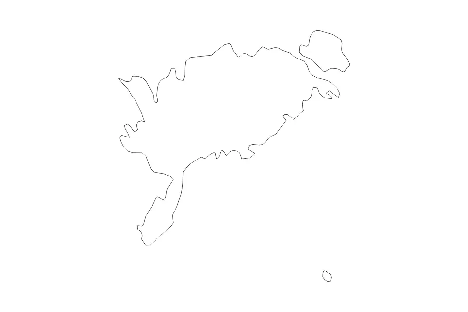Outline map of Saare Municipality, Estonia with subdivision borders.