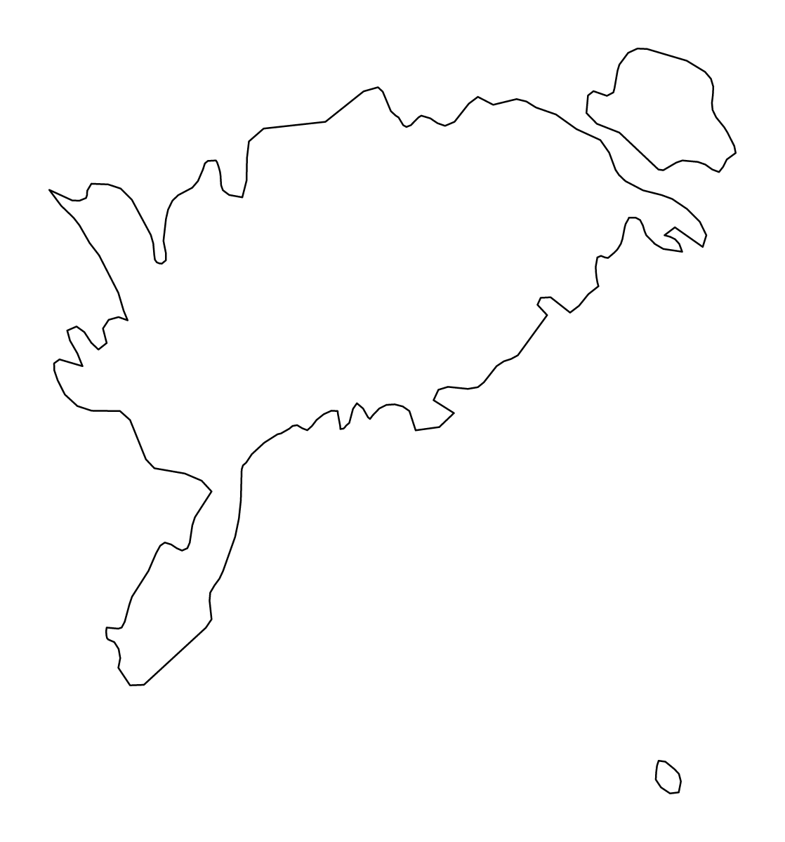 Outline map of Saare Municipality, Estonia.