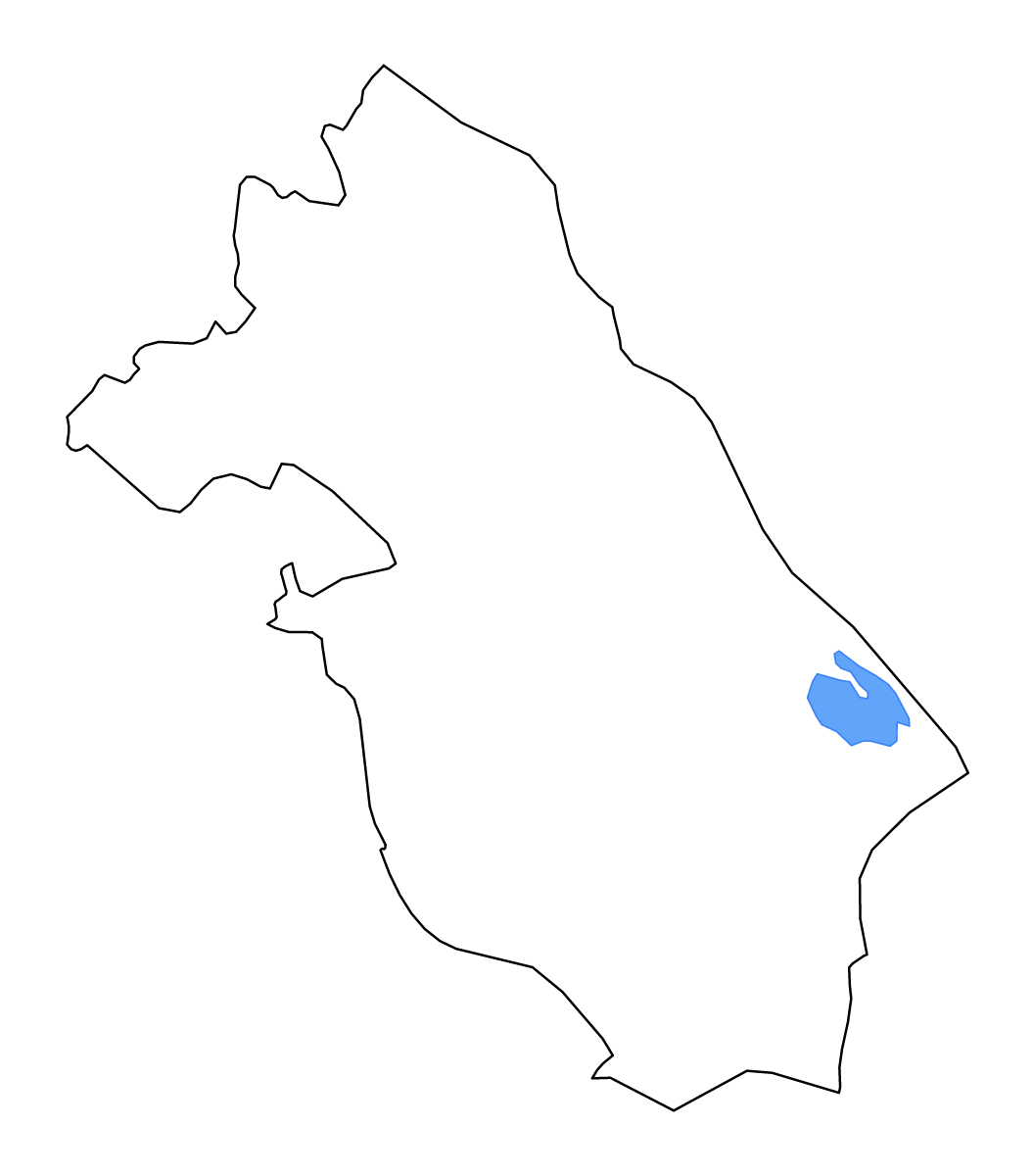 Mapa de contorno de Central Ostrobothnia, Finland con lagos.