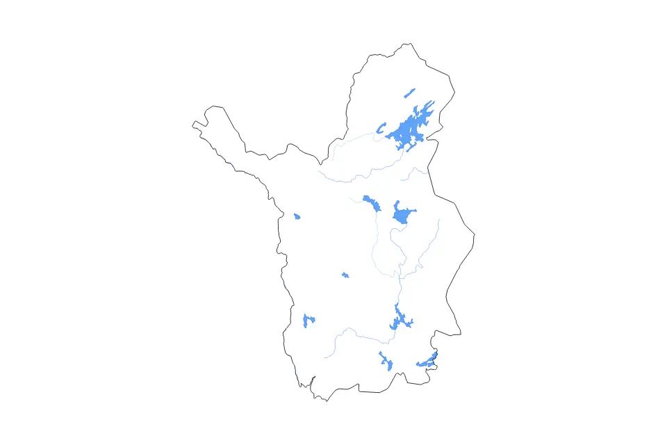 Mapa de Lapland, Finland de tipo contorno, lagos y ríos para Europa, con contorno, lagos y ríos con elementos de agua como Lokan Tekojärvi, Simojärvi y Mutusjärvi.