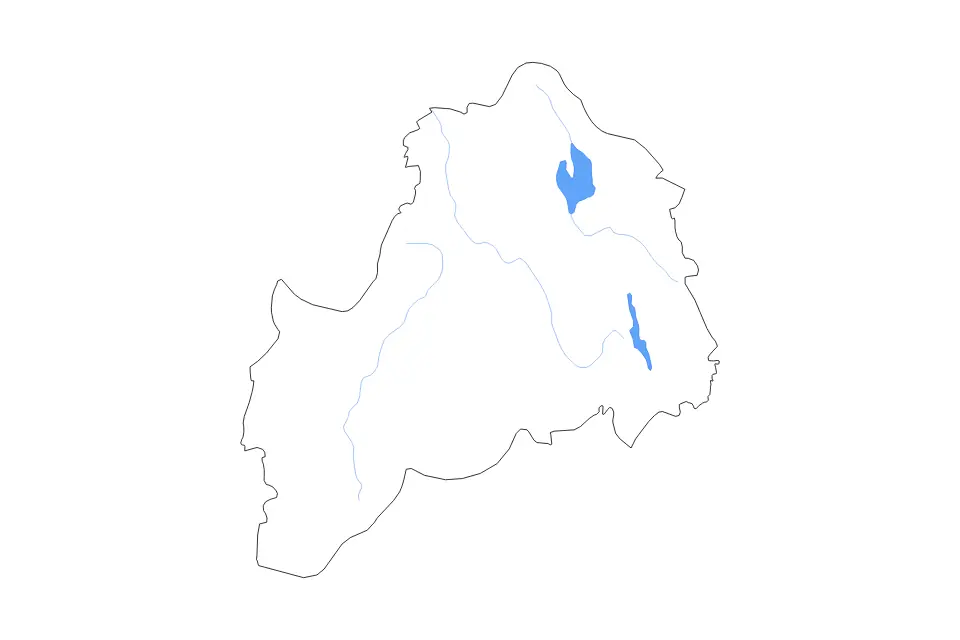 Mapa de Southern Ostrobothnia, Finland de tipo contorno, lagos y ríos para Europa, con contorno, lagos y ríos con elementos de agua como Ähtärinjärvi y Lappajärvi.