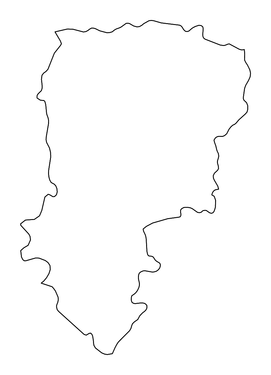 Mapa de contorno de Aisne, France con ríos.