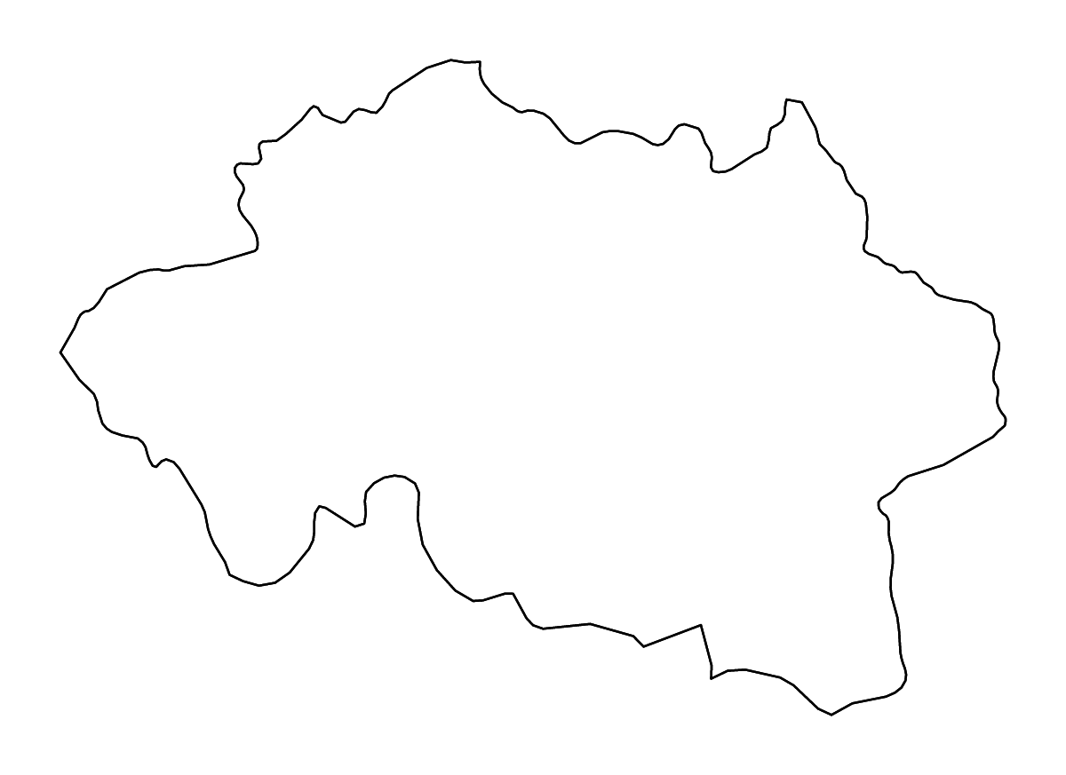 Mapa de contorno de Allier, France con ríos.