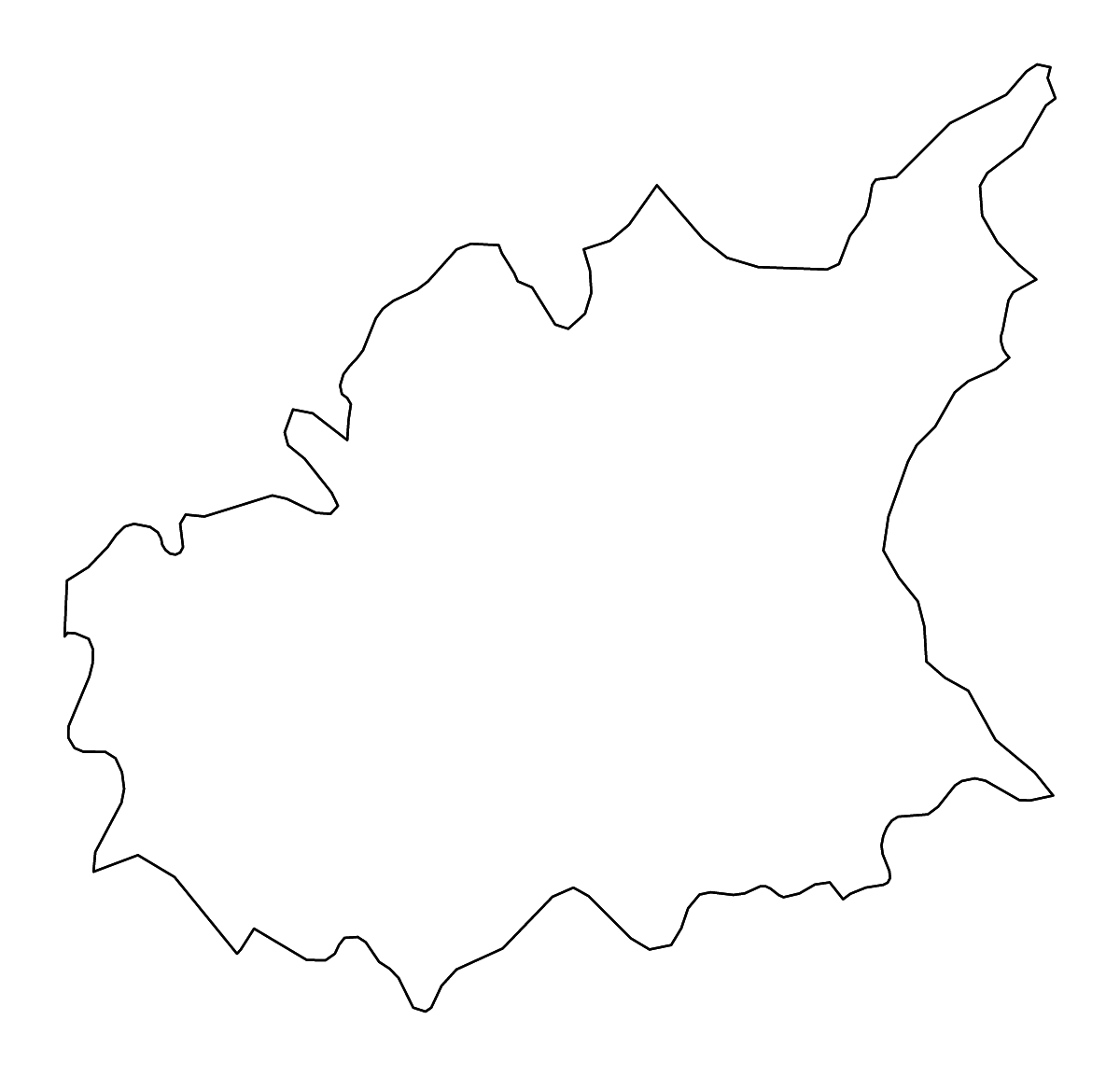 Mapa de contorno de Alpes-de-Haute-Provence, France con ríos.