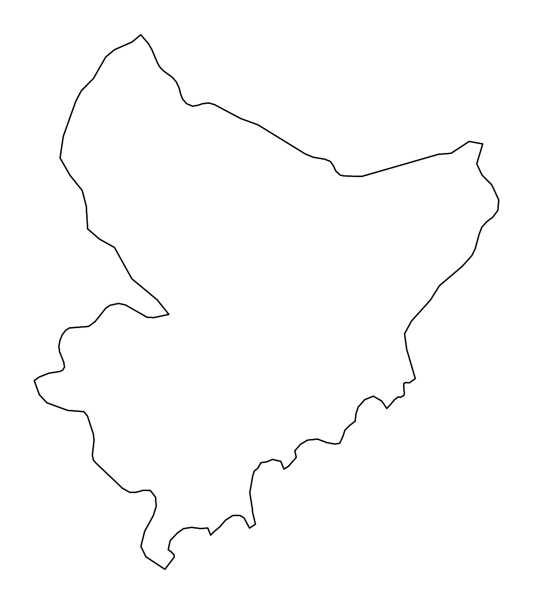 Outline map of Alpes-Maritimes Metropolitan department, France with rivers.