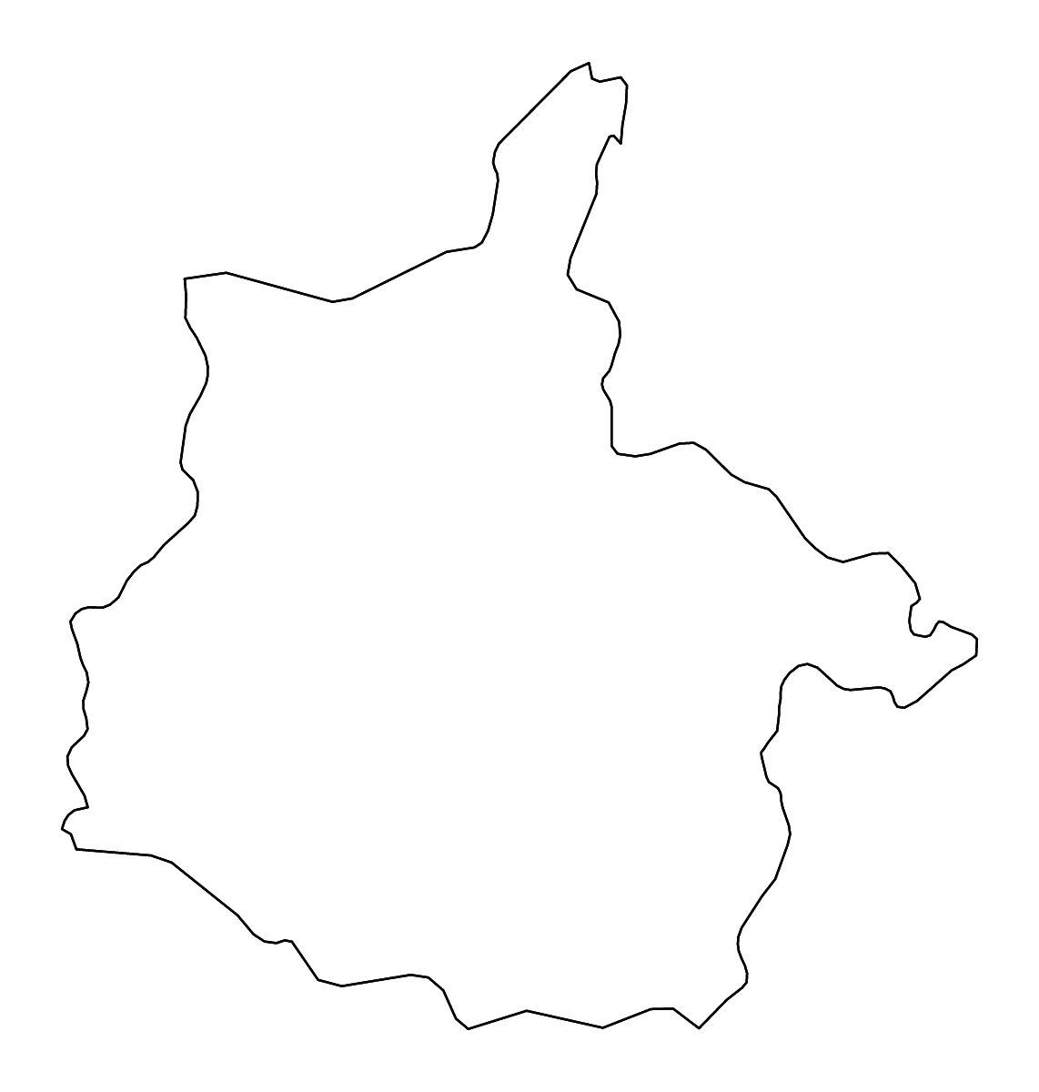 Outline map of Ardennes Metropolitan department, France with rivers.