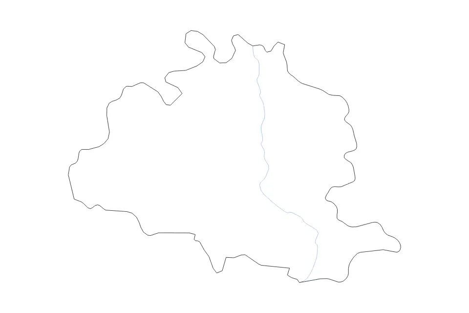 Mapa de Ariège, France de tipo contorno y ríos para Europa, con contorno y ríos con límites limpios.