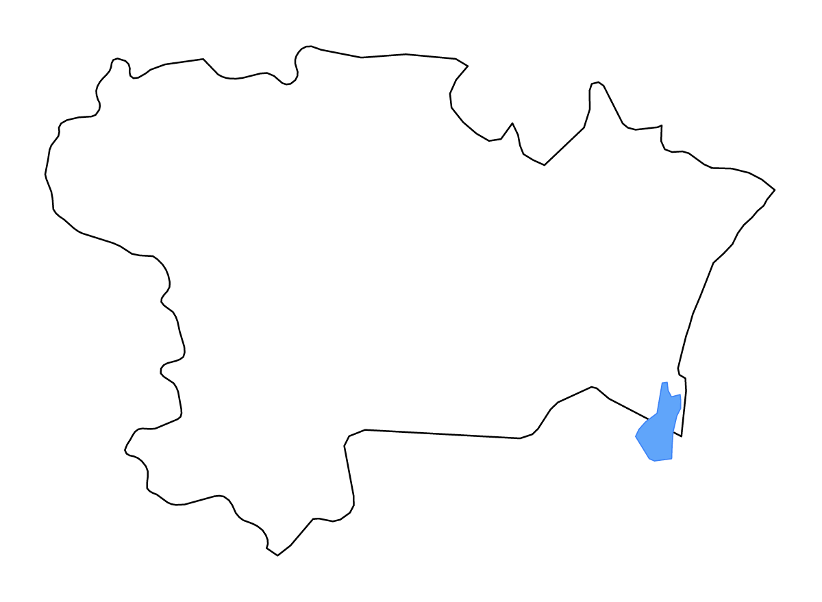 Outline map of Aude Metropolitan department, France with lakes and rivers.