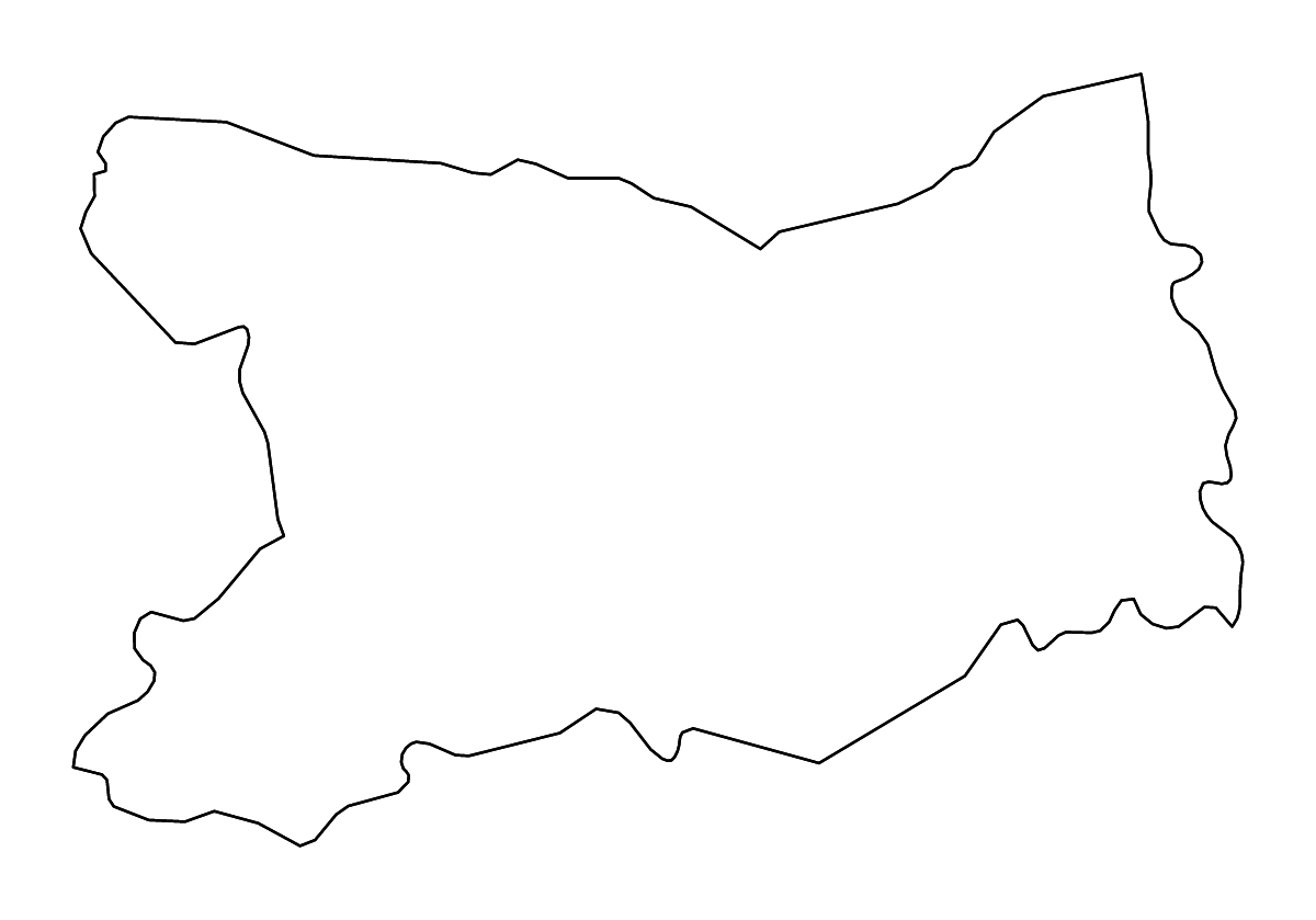 Mapa de contorno de Calvados, France con ríos.