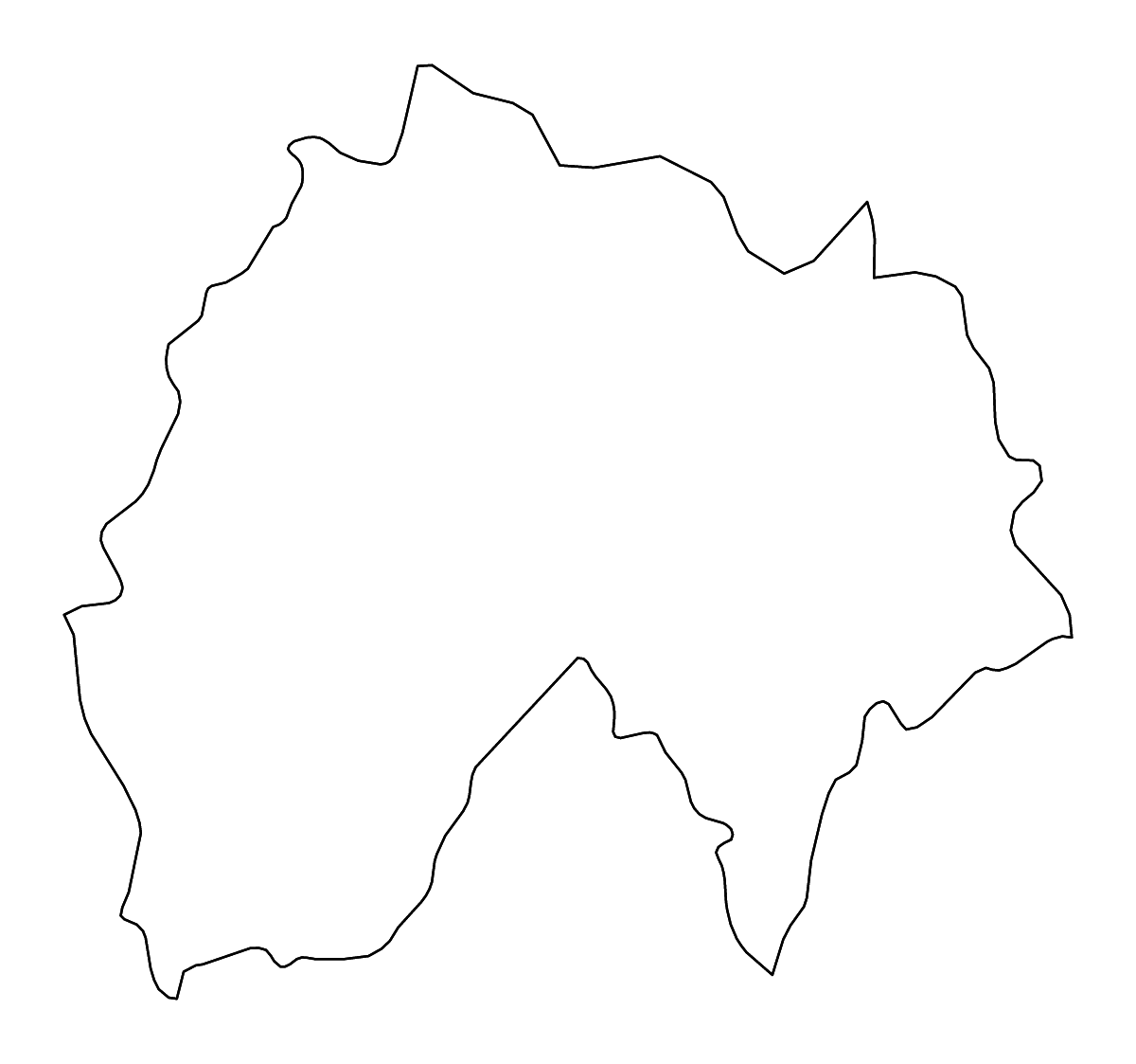 Mapa de contorno de Cantal, France con ríos.