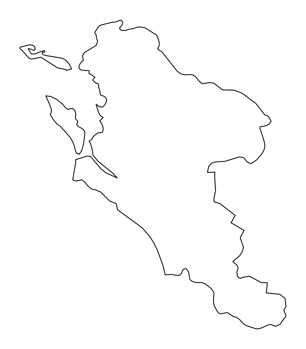 Outline map of Charente-Maritime Metropolitan department, France with rivers.