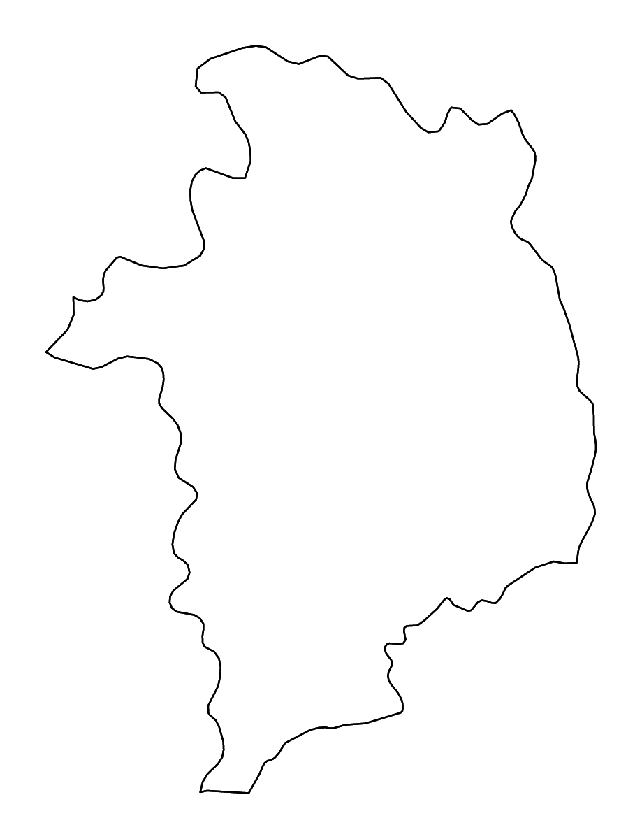Mapa de contorno de Cher, France con ríos.