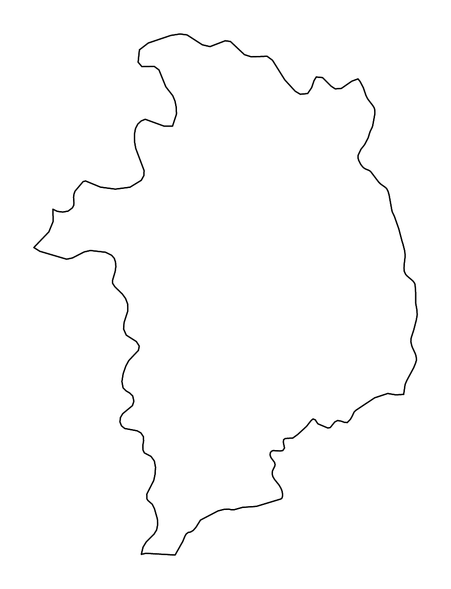 Outline map of Cher Metropolitan department, France with rivers.