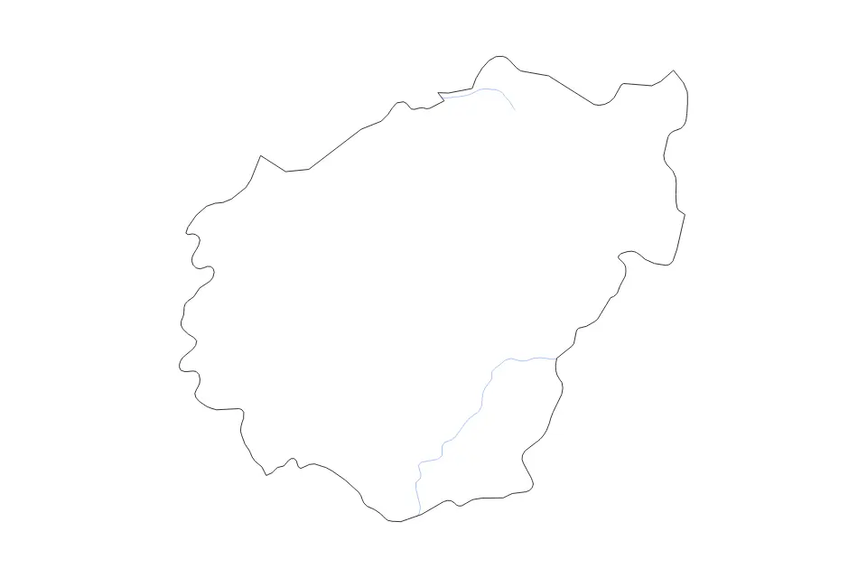 Mapa de Corrèze, France de tipo contorno y ríos para Europa, con contorno y ríos con límites limpios.
