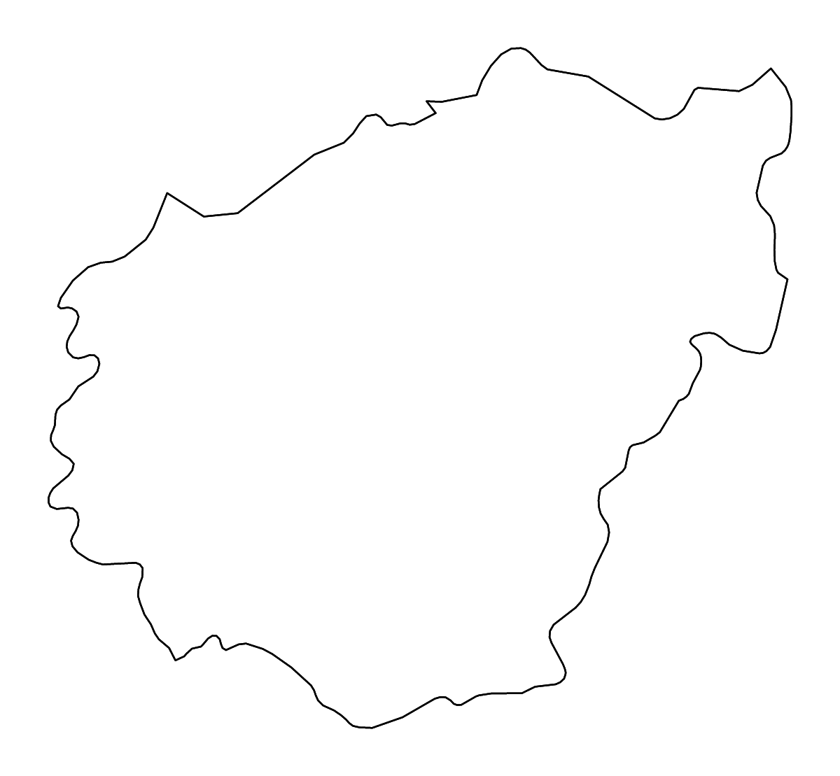 Mapa de contorno de Corrèze, France con ríos.