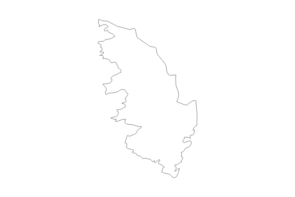 Outline map of Corse-du-Sud Metropolitan department, France with subdivision borders.