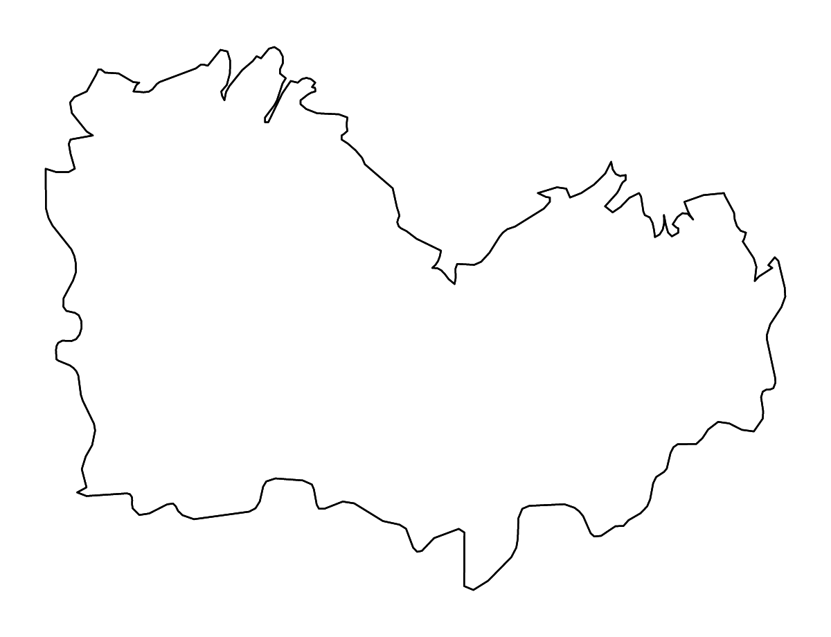 Mapa de contorno de Côtes-d'Armor, France con ríos.
