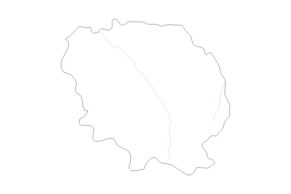 Mapa de Creuse, France de tipo contorno y ríos para Europa, con contorno y ríos con límites limpios.