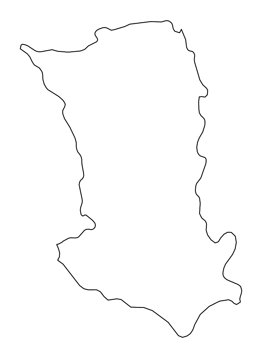 Carte de contour de Deux-Sèvres, France avec rivières.