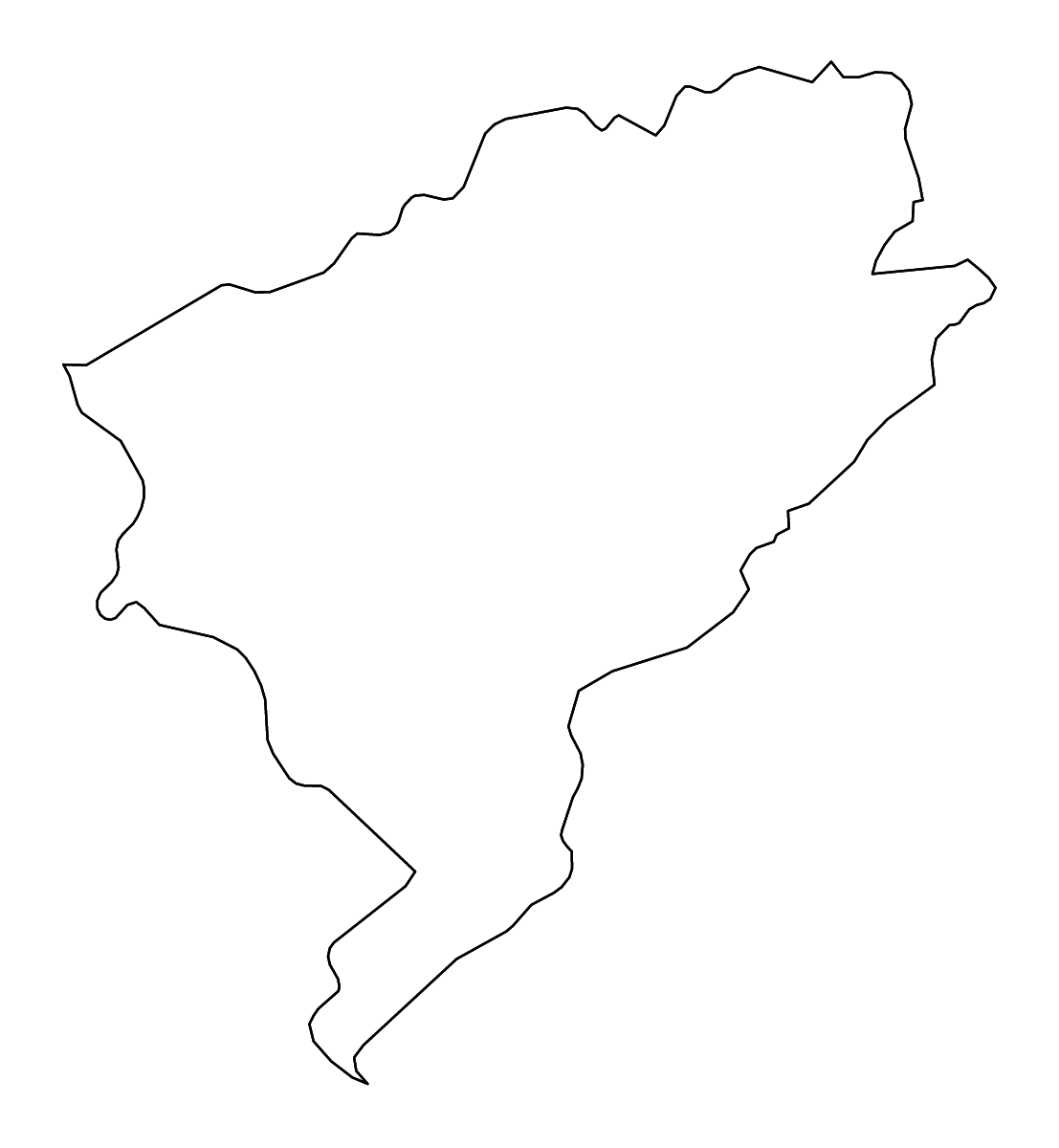 Mapa de contorno de Doubs, France con ríos.