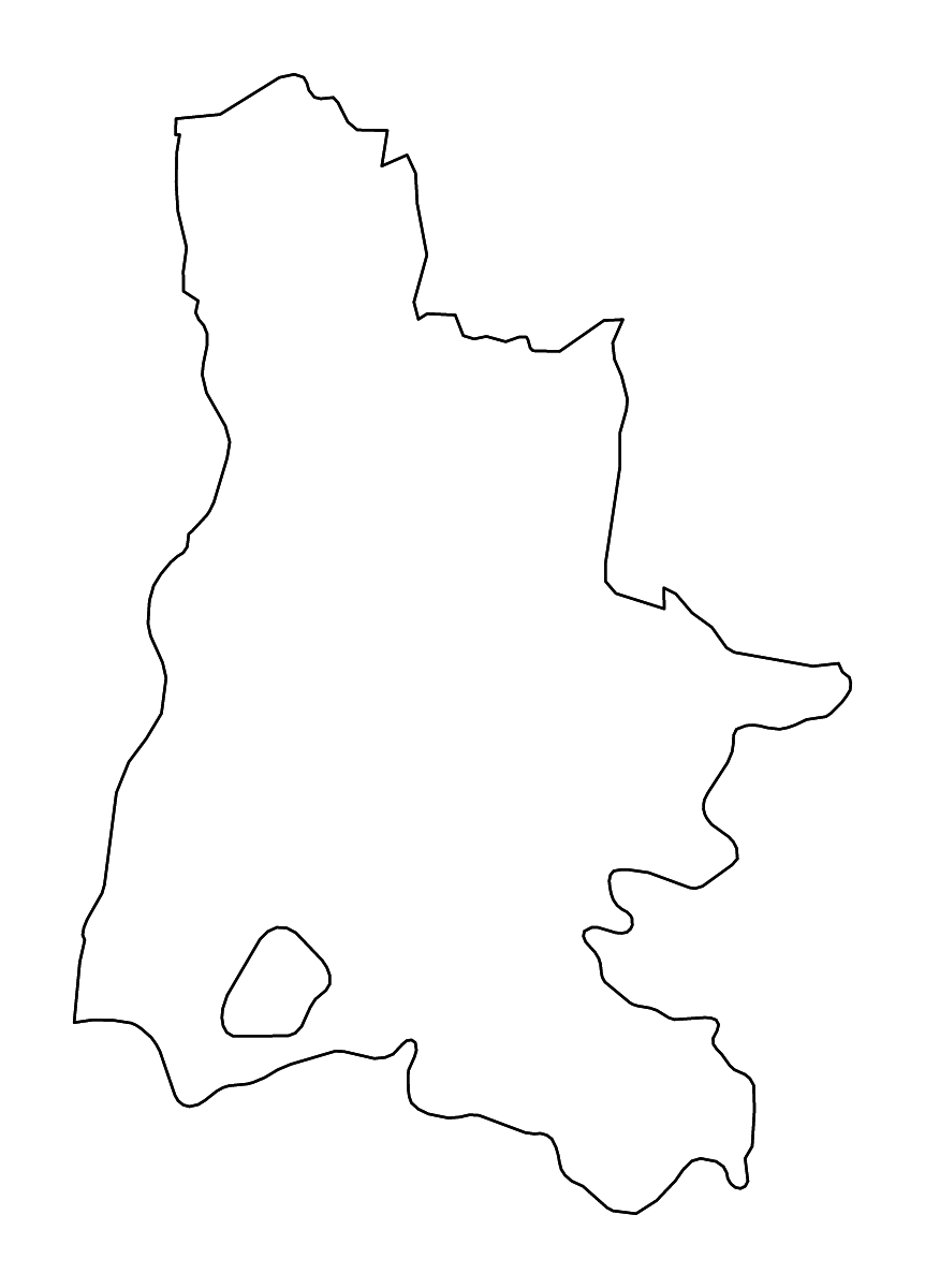 Outline map of Drôme Metropolitan department, France with rivers.