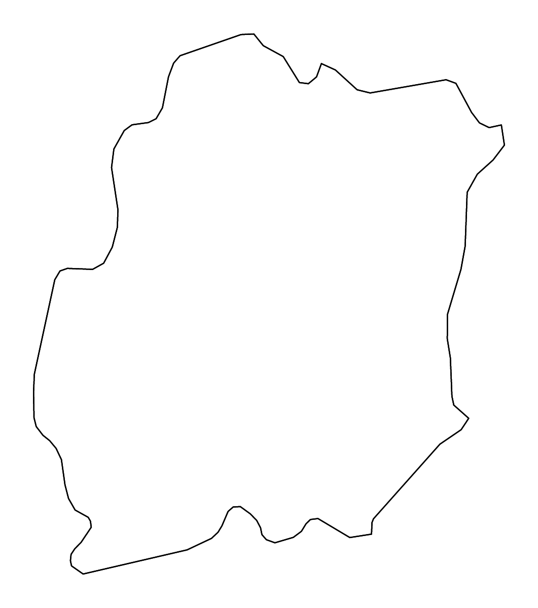 Outline map of Essonne Metropolitan department, France with rivers.