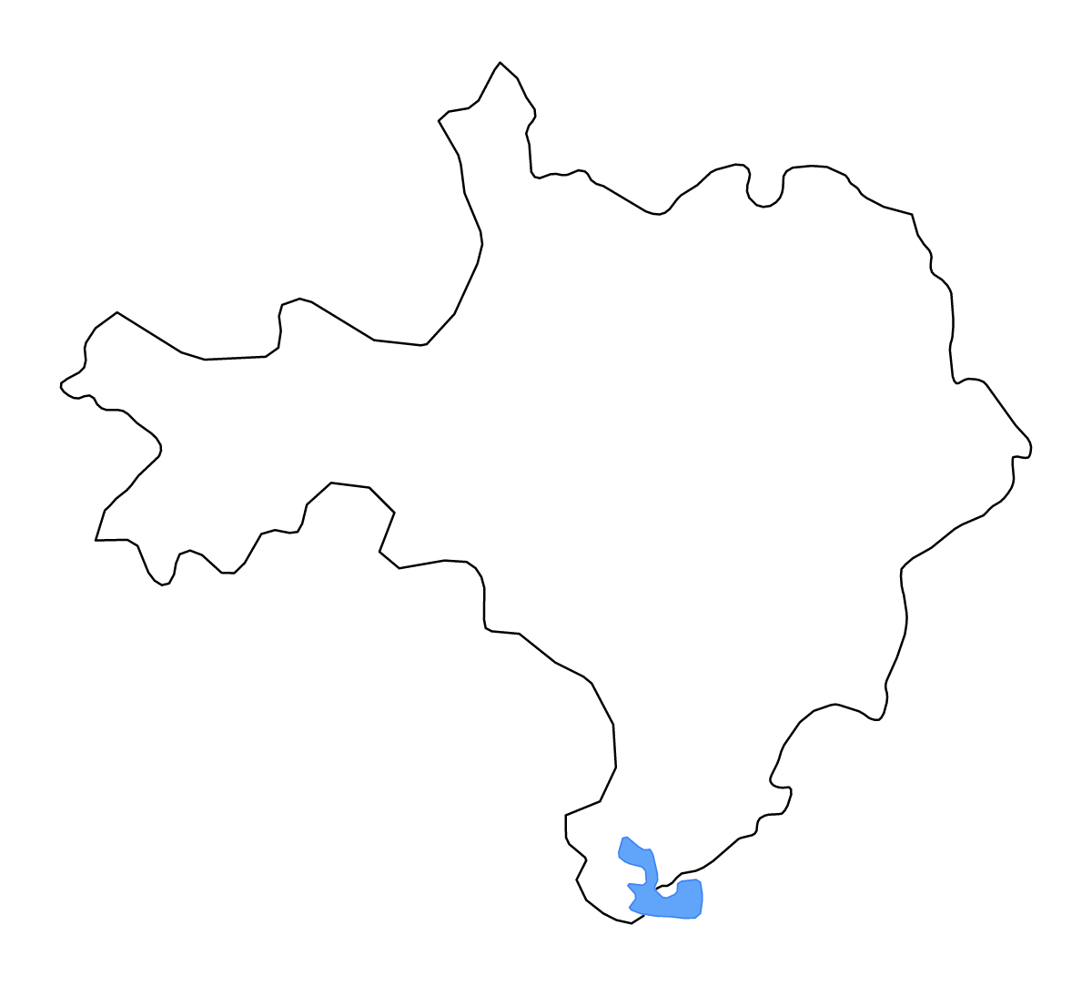 Outline map of Gard Metropolitan department, France with lakes and rivers.