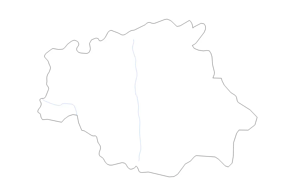 Mapa de Gers, France de tipo contorno y ríos para Europa, con contorno y ríos con límites limpios.